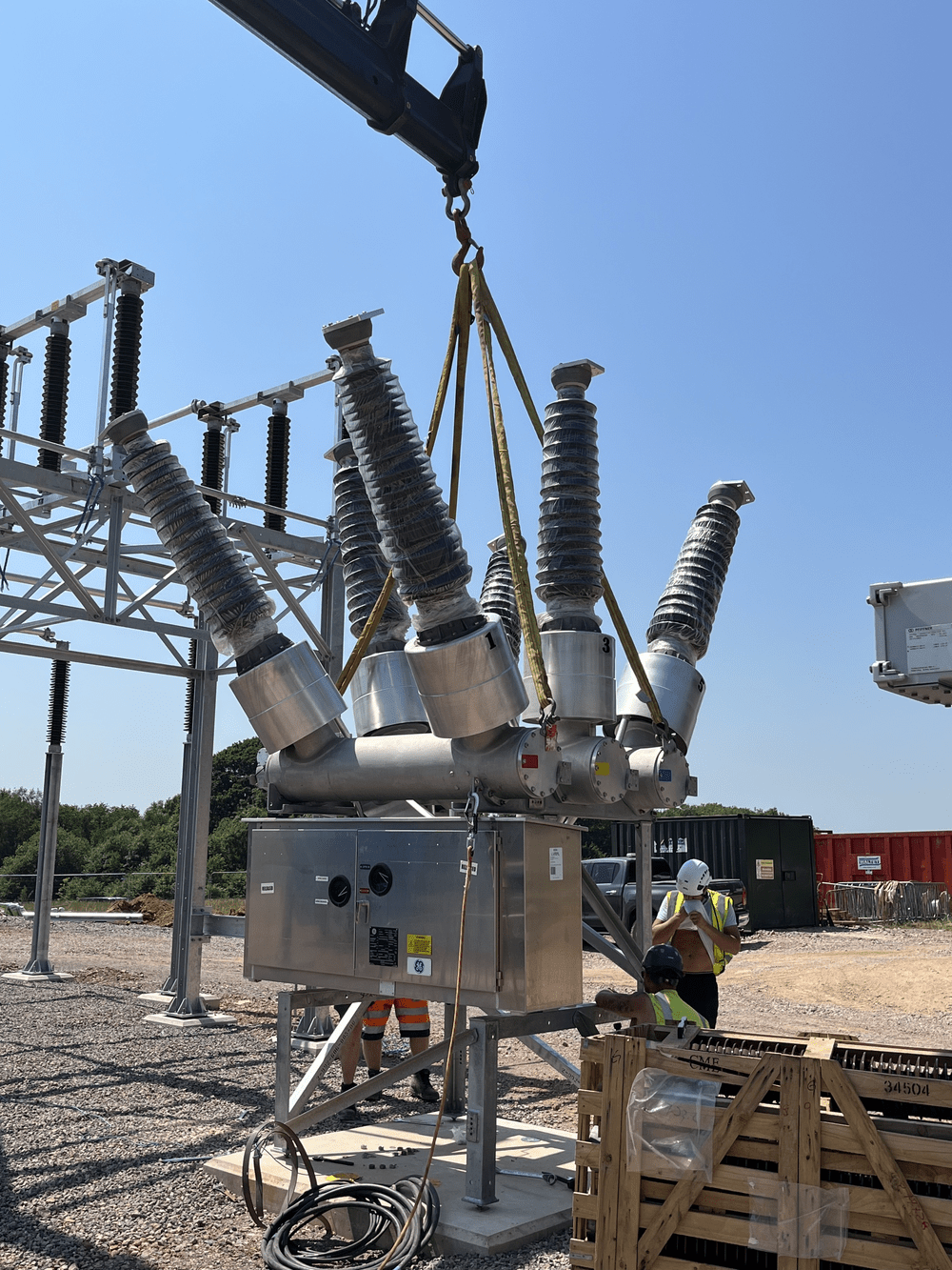 an electrical substation under construction
